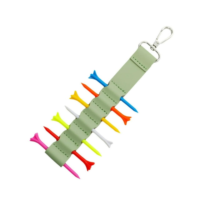 Colaxi Support de Tee de Golf Sac de Tee de Golf Présentoir Accessoires d'Entraînement de Golf avec Sangle Suspendue Pratique avec Ensemble de 7 Tees Vert
