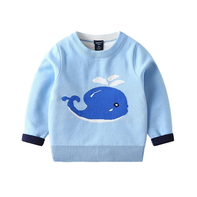 QUDDERR Chandail pour Tout-Petits Garçons, Manches Longues, Hauts en Tricot, Chandail, Automne Hiver, Motif de Dessin Animé, Chandail pour Enfants, Col Rond, Chandail de Base, 2-7 Ans, Garçons