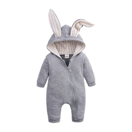

Autumn Winter Newborn Baby Boy Girl Clothes Rabbit Ears Long Sleeve Warm Zipper Cute Romper Jumpsuit Overall Outfits Clothing