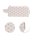 thumbnail image 4 of Bolsas de Maquillaje Rectangulares de Moda 1 Pc con Puntos para Viaje Pequeñas Blancas y Rosas de Poliéster, 4 of 5