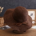 thumbnail image 5 of TRUBKH Women's Straw Hat Outdoor Hat Straw Hat Uv Protection Summer Beach Hats Travel Straw Cap Shapeable Brim Hat Adjustable Floppy Sun Hat Summer Hat Beach Hat Summer Sunhat Brown A, 5 of 5