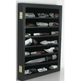 thumbnail image 4 of Knife Display Case Pocket Knife Display Stand Military Folding Knife Shadow Box Wall Cabinet with Uv Protection Real Glass Door Lockable, Black, 4 of 4