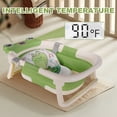 thumbnail image 5 of Collapsible Baby Bathtub,Baby Bath Tub with Soft Cushion + Thermometer+Shower Cap, Baby Bathtub Newborn to Toddler 0-36 Months,Portable Travel Baby Tubs, Green, 5 of 14