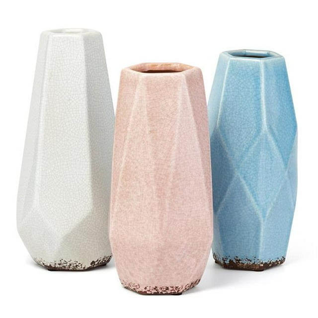 IMAX ZA0360544 Vases Géo Grands - Multi Couleur&44; Ensemble de 3