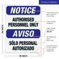 thumbnail image 3 of Bilingual Authorized Personnel Only Sign, OSHA Sign, 18x24 Reflective Aluminum EGP, 3 of 8