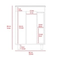 thumbnail image 3 of Newboti Furniture 24" Meka Vanity, Two External Shelves, Double Door Cabinet -White 30564, 3 of 9