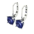 thumbnail image 2 of Clara Pucci 3Ct Tanzanite Round Cut VVS1 Lever Back Drop Dangle 18k Solid hypoallergenic Gold Designer Earrings For December, 2 of 7