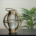 thumbnail image 3 of 15.75" Seaside Treasures Rustic Chic Drift Wood and Glass Hurricane Pillar Candle Lantern, 3 of 3