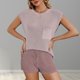 thumbnail image 3 of Camisa básica sencilla para mujer traje de vacaciones holgado de Color sólido con retazos y bolsillo superior, 3 of 9