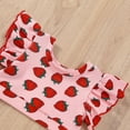 thumbnail image 5 of Bjutir Toddler Kids Outfit Set Girls Summer Sleeveless Cartoon Strawberry Prints Tops Pants 2Pcs Outfits Clothes Set For 3-4 Years, 5 of 5