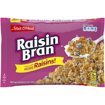 Oat Bran Now Foods - (2 Pack) Malt-O-Meal Breakfast Cereal, Raisin Bran, 39 Oz, Bag