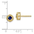 thumbnail image 2 of Auriga Fine Jewelry 10K Yellow Gold Cushion Sapphire Stud Earrings for Women, 2 of 4