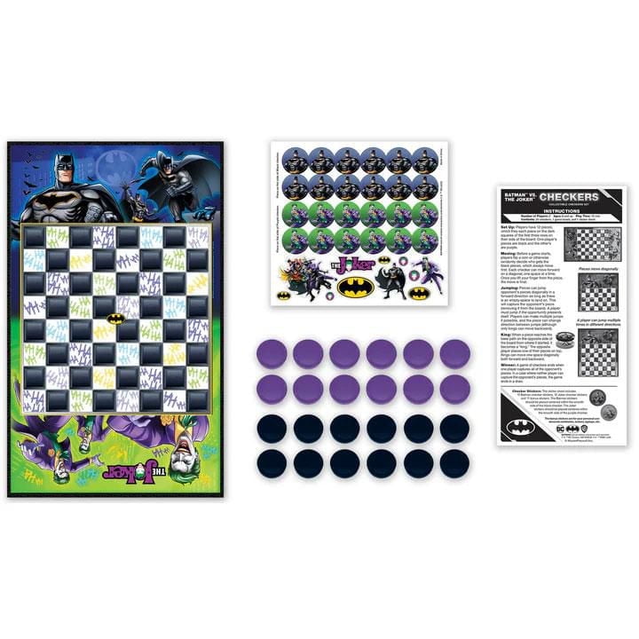 Masterpieces Puzzle Company Batman vs The Joker Checkers Board Game