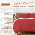 thumbnail image 6 of Vintage Linen 4 Piece Duvet Cover Set California King Size Pastoral Red Linen Texture Farmhouse Soft Bedding Set Comforter Cover, 1 Duvet Cover 1 Flat Sheets and 2 Pillowcases, 6 of 9