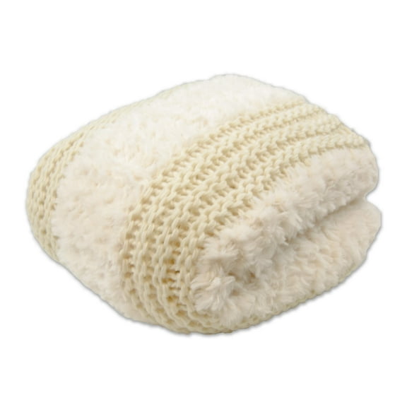 Donna Sharp Plush Knit Throw Ivory