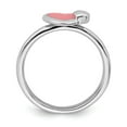 thumbnail image 2 of 925 Sterling Silver Stackable Expressions Polished Pink Enameled Heart Ring Size: 9; for Adults and Teens; for Women and Men, 2 of 5