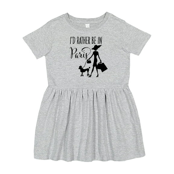 Inktastic I'd Rather Be in Paris Shopping and Travel Girls Toddler Dress