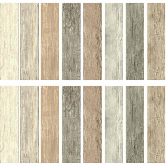 Distressed Barn Wood Plank Peel and Stick Wall Decals