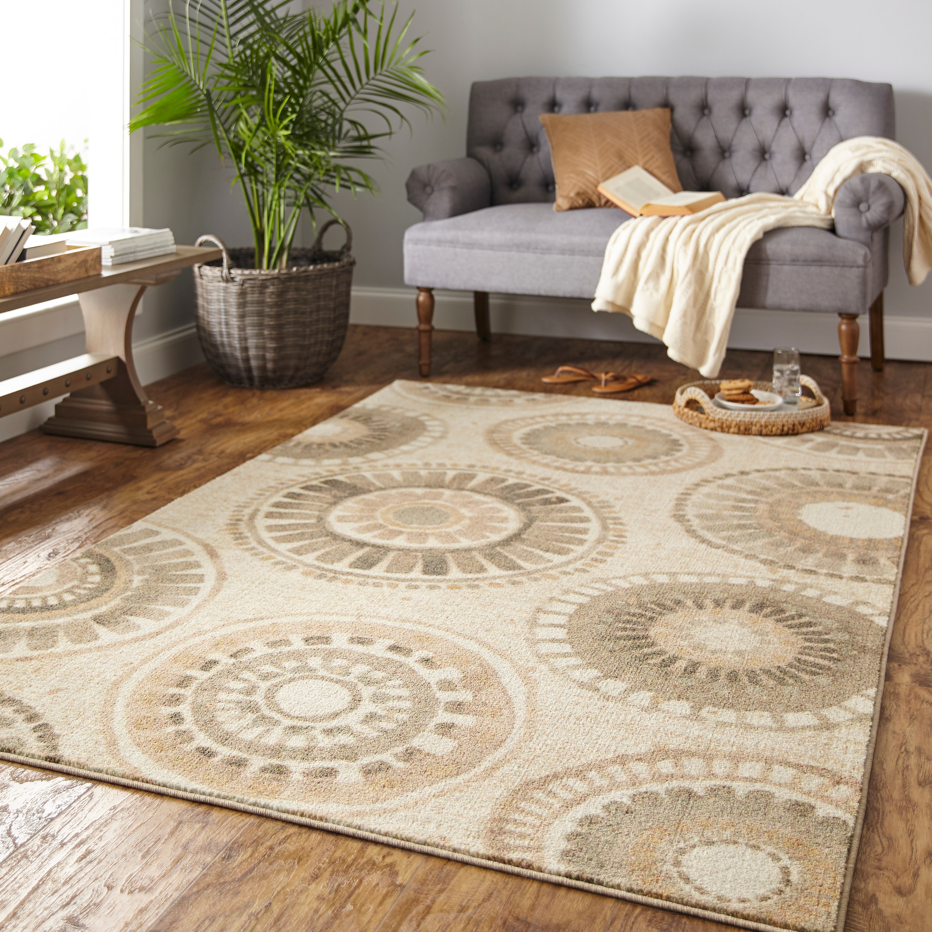 Mohawk Home Prismatic Crete Sand Transitional Geometric Precision