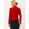 thumbnail image 4 of Chaqueta De Traje De Oficina De Negocios Con Solapa Y 1 Botón De Terciopelo Para Mujer Rojo XS, 4 of 5