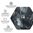 thumbnail image 3 of Vsdgher Forest Black Ghost Warrior Leather Coasters for Drinks, Durable Drink Coasters 4 Set for Tabletop Protection, Luxurious Home Décor and Housewarming Gift-Hexagon, 3 of 6