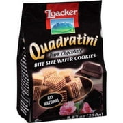 Loacker Quadratini- Dark Chocolate SE33Wafer Cookie, 8.82 oz per bag (pack of 4)