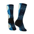 thumbnail image 3 of Goofa White Jellyfish Dansing in the Ocean Printed Men's Crew Socks, Soft Durable Breathable Moisture-Wicking with Odor Control Cotton socks, 3 of 9
