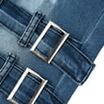 thumbnail image 4 of HOOMEUMY Men's Punk Gothic Jeans Classic Solid Stretch Casual Ripped Biker Skinny Denim Pants with Buckle Zipper Blue L, 4 of 9