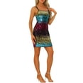thumbnail image 4 of INSPIRE CHIC Women's Dress Sequin Spaghetti Strap Bodycon Lace-up Party Sparkle Glitter Mini Dress XS Blue Red Gold, 4 of 5