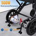 thumbnail image 6 of Electric Wheelchair for Adults & Seniors, 15-Mile Range with 12Ah Lithium Battery, All-Terrain Power Wheelchair with 500W Motors, Airline Approved Portable Motorized Wheelchair, 6 of 10