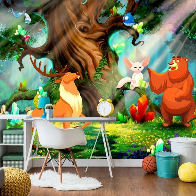 Tiptophomedecor Kids Wallpaper Wall Mural - Bear And Friends - Walmart.com