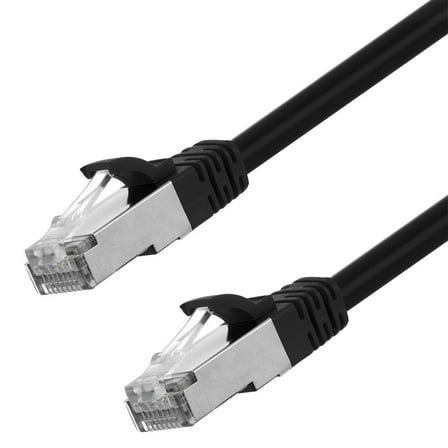 NavePoint Ethernet Patch Cable CAT6A, S/FTP, 26AWG,  2 Ft,  5 pack, Black