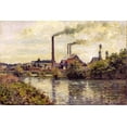 thumbnail image 2 of Pissarro, Camille 18x13 Black Ornate Wood Framed with Double Matting Museum Art Print Titled - The Factory at Pontoise, 2 of 4