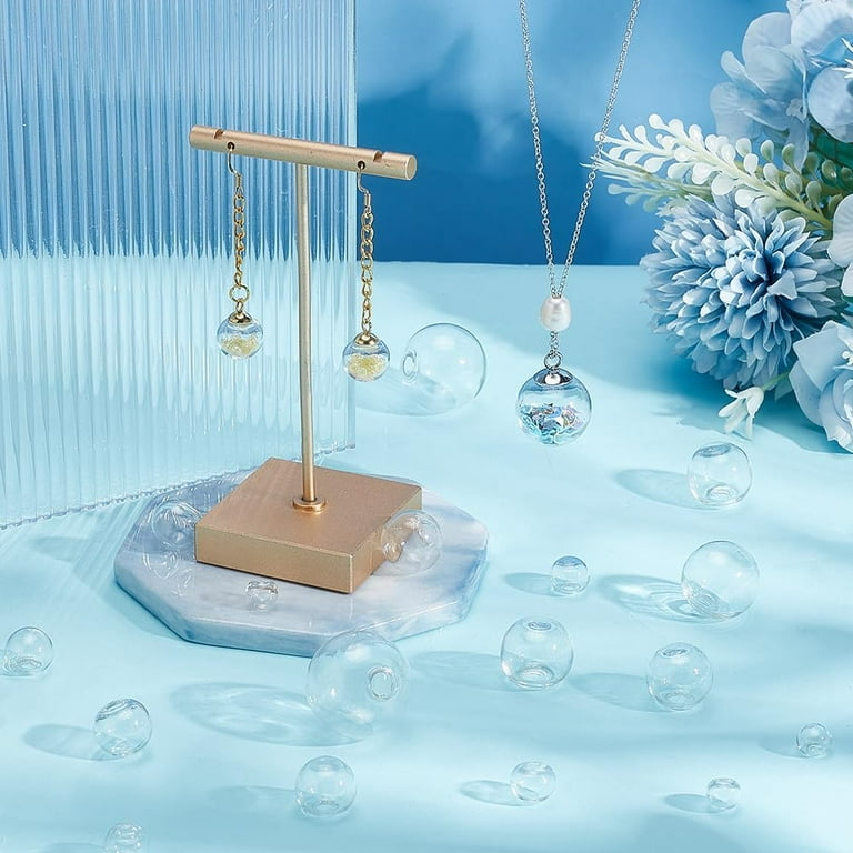 SUNNYCLUE 1 Boîte 60Pcs 10mm Mini Vide Verre Clair Globe