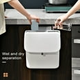 thumbnail image 2 of Washranp Hanging Kitchen Trash Can with Lid Dry Wet Separation,Large Capacity Compost Bin for Counter Top or Under Sink Mountable Garbage Can for Bedroom Cabinet, 2 of 7