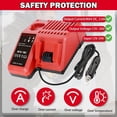 thumbnail image 4 of Auto Rápido Charger para Mil*wau*kee para M12 y para Batería M18, Vehículo Portátil de 12V Charger para 48-59-1812 48-11-2420 48-11-1815 48-11-1840 48-11-1841 48-11-1850, Enchufe de Encendedor de 12V, 4 of 10