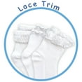 thumbnail image 3 of Jefferies Socks Girls Seamless Eyelet Lace Ruffle Bubble Stitch White Ankle Quarter Socks 6 Pair Pack, 3 of 4