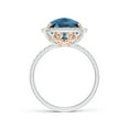 thumbnail image 2 of ANGARA Natural 6.51 ct London Blue Topaz & Diamond Ring in 14K White & Rose Gold for Women (Size-12x10mm) | November Birthstone, Anniversary, Jewelry Gift for Women | Natural London Blue Topaz Ring, 2 of 9