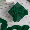 thumbnail image 3 of Velvet Ribbon, Handmade Frayed Tear Edge Velvet Ribbon, Christmas Ribbon for Gift Wrapping, Tree Ornaments, Wreath, Bows and Crafts, Velvet Ribbon for Bouquets, Wedding Card Tying ,Z2-Green, 3 of 4
