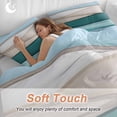 thumbnail image 4 of Teal Beige Duvet Cover Set King Size, Gradient Waves Abstract Ombre Stripes Modern 4 Piece Soft Microfiber Bedding Set with 1 Duvet Cover, 1 Flat Sheet, 2 Pillowcases, 4 of 9