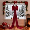 thumbnail image 5 of Danhjin Christmas Bows, Flocked Fabric Red Bow Hanging Decorations for Christmas and Festival Scene Decorations, Creating Festive Atmospheres for Home and Party Use, 5 of 7