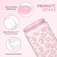 thumbnail image 4 of Vaso para beber SANDJEST, botella de vidrio con diseño de leopardo rosa de 470 ml, 4 of 8