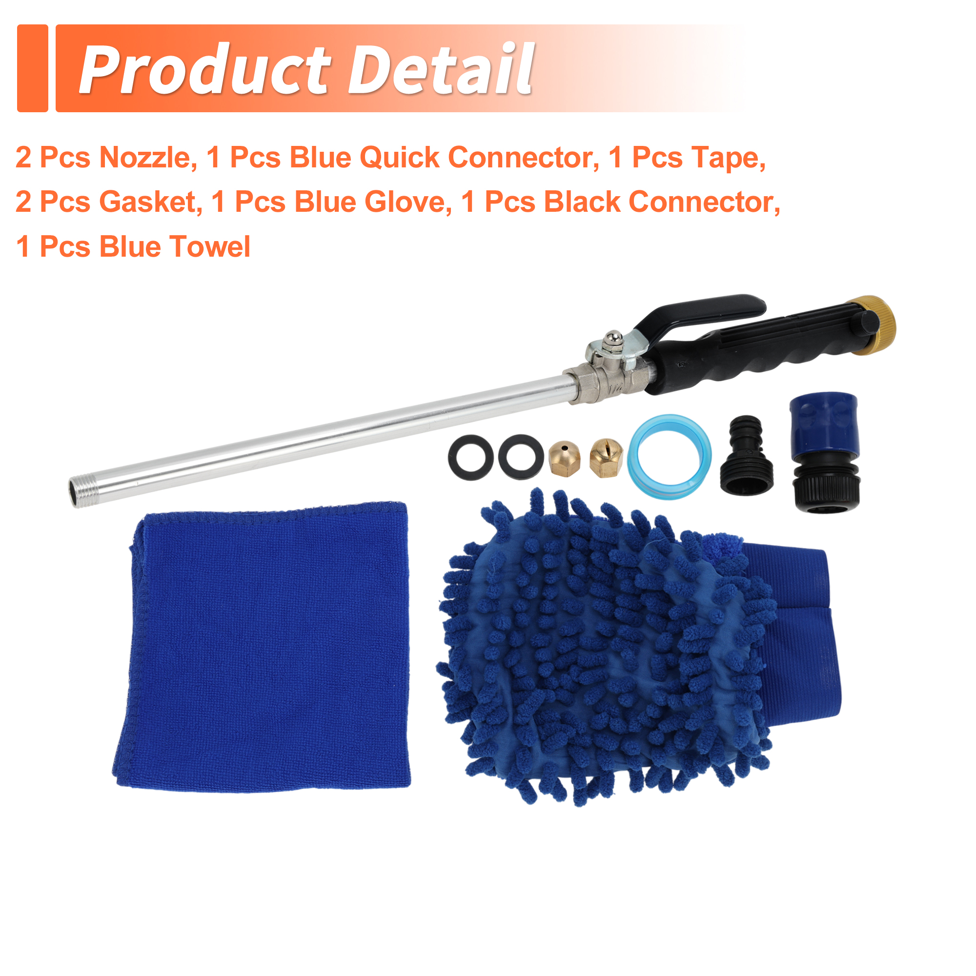 Unique Bargains Heavy Duty Water Hose Nozzle High Pressure Car Garden Hose Nozzle Adjustable Hand Sprayer for Gardening Vehicle Outdoor Washer Pet Showering Black 1Pcs