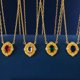 thumbnail image 4 of Collar cepillado estilo palacio vintage para mujer, colgante de rubí azul esmeralda ovalado, cadena para clavícula, 4 of 5