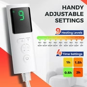 Electric Heated Foot Warmer, Foot Heating Pad, Under Desk Feet Warmer with 9 Temperature & 4 Timer Setting, LCD Display, Machine Washable, Fast Heating, 16 * 16in, Gray