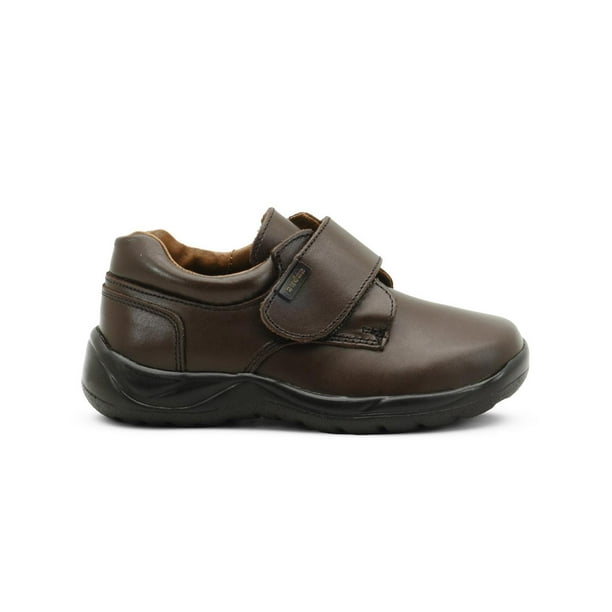 Zapato Escolar Para Niño Audaz 100% Piel Con Soporte de Arco cafe 23