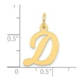 thumbnail image 3 of Diamond2Deal 10K Yellow Gold Medium Script Letter D Initial Charm Pendant for Women (L- 0.64 inch, W- 0.53 inch), 3 of 6