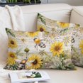 thumbnail image 2 of Sunflower Pillow Covers 12"x20", Vintage Summer Bee Botanical Farmhouse Soft Brushed Microfiber Breathable Throw Pillow Covers, Decorative Pillowcase with Zipper for Couch Sofa Bedroom Living Room, 2 of 9