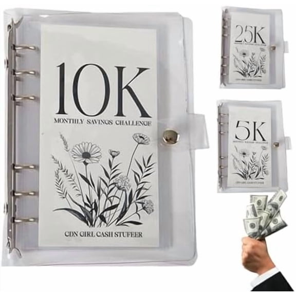 12-Month Envelopes Money Saving Challenge Binder, Easy and Funny Way to Save 2.5K/5K/10K Dollars, Money Binder for Cash Saving