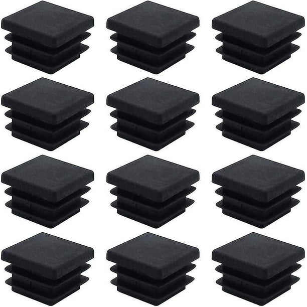 40 Piezas Tapas de extremo cuadradas para muebles Tapones de tubo cuadrado de plástico Tapones de tubo de 20 mm x 20 mm Alfombrillas antideslizantes Tapones de inserción de tapa de extremo rectan